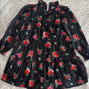 Cat & Jack Black Floral Kids Dress